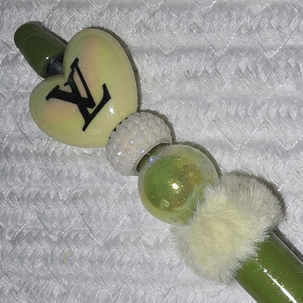 Green and White Designer Inspired Pen